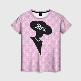 Женская футболка 3D с принтом Mrs. 1 в Кировске, 100% полиэфир ( синтетическое хлопкоподобное полотно) | прямой крой, круглый вырез горловины, длина до линии бедер | 14 февраля | влюбленные | день святого валентина | любимый | любовь | парные | половинка