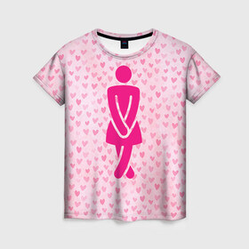 Женская футболка 3D с принтом Желание женщины в Кировске, 100% полиэфир ( синтетическое хлопкоподобное полотно) | прямой крой, круглый вырез горловины, длина до линии бедер | 14 февраля | влюбленные | день святого валентина | любимый | любовь | парные | половинка