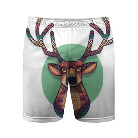 Мужские шорты 3D спортивные с принтом Радужный олень в Кировске,  |  | олень | радуга | рога | ромбы | цвета