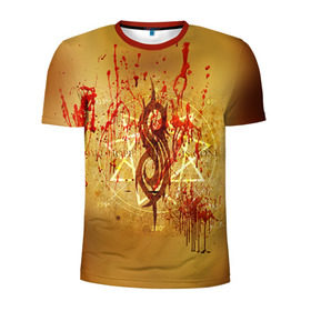 Мужская футболка 3D спортивная с принтом Slipknot в Кировске, 100% полиэстер с улучшенными характеристиками | приталенный силуэт, круглая горловина, широкие плечи, сужается к линии бедра | deth | rock | slipknot | мрак | рок | слипнот