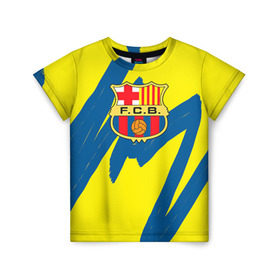 Детская футболка 3D с принтом Барселона в Кировске, 100% гипоаллергенный полиэфир | прямой крой, круглый вырез горловины, длина до линии бедер, чуть спущенное плечо, ткань немного тянется | barcelona | fcb | барса | барселона | футбол