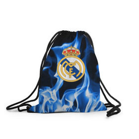 Рюкзак-мешок 3D с принтом Real Madrid в Кировске, 100% полиэстер | плотность ткани — 200 г/м2, размер — 35 х 45 см; лямки — толстые шнурки, застежка на шнуровке, без карманов и подкладки | madrid | real | мадрид | реал | футбол
