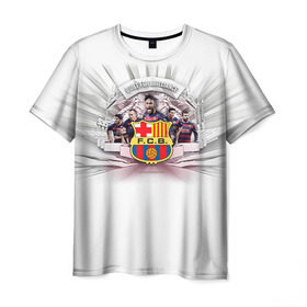 Мужская футболка 3D с принтом Барселона 1 в Кировске, 100% полиэфир | прямой крой, круглый вырез горловины, длина до линии бедер | barcelona | fcb | барса | барселона | футбол
