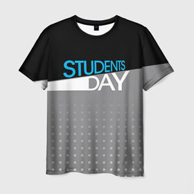 Мужская футболка 3D с принтом День студента в Кировске, 100% полиэфир | прямой крой, круглый вырез горловины, длина до линии бедер | student | день студента | студент | студенчество | татьянин день | универ