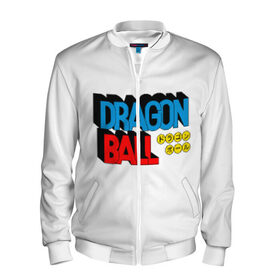 Мужской бомбер 3D с принтом Dragon Ball Logo в Кировске, 100% полиэстер | застегивается на молнию, по бокам два кармана без застежек, по низу бомбера и на воротнике - эластичная резинка | болл | драгон | лого | логотип