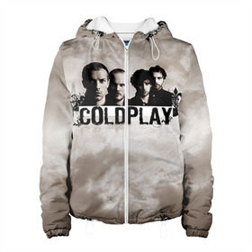 Женская куртка 3D с принтом Coldplay в Кировске, ткань верха — 100% полиэстер, подклад — флис | прямой крой, подол и капюшон оформлены резинкой с фиксаторами, два кармана без застежек по бокам, один большой потайной карман на груди. Карман на груди застегивается на липучку | coldplay | rock | колдплэй | рок