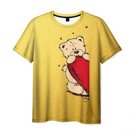 Мужская футболка 3D с принтом Медведи б в Кировске, 100% полиэфир | прямой крой, круглый вырез горловины, длина до линии бедер | 14 февраля | heart | love | влюбленные | день святого валентина | лав | любовь | пара | подарок | сердечки | сердце