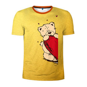 Мужская футболка 3D спортивная с принтом Медведи б в Кировске, 100% полиэстер с улучшенными характеристиками | приталенный силуэт, круглая горловина, широкие плечи, сужается к линии бедра | 14 февраля | heart | love | влюбленные | день святого валентина | лав | любовь | пара | подарок | сердечки | сердце