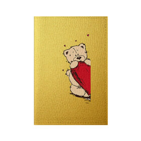 Обложка для паспорта матовая кожа с принтом Медведи б в Кировске, натуральная матовая кожа | размер 19,3 х 13,7 см; прозрачные пластиковые крепления | Тематика изображения на принте: 14 февраля | heart | love | влюбленные | день святого валентина | лав | любовь | пара | подарок | сердечки | сердце