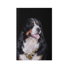 Обложка для паспорта матовая кожа с принтом Бернский зенненхунд в Кировске, натуральная матовая кожа | размер 19,3 х 13,7 см; прозрачные пластиковые крепления | Тематика изображения на принте: бернский зенненхунд | животное | порода | собака