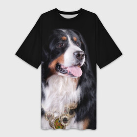 Платье-футболка 3D с принтом Бернский зенненхунд в Кировске,  |  | бернский зенненхунд | животное | порода | собака
