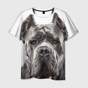 Мужская футболка 3D с принтом Канне корсо в Кировске, 100% полиэфир | прямой крой, круглый вырез горловины, длина до линии бедер | животное | канне корсо | порода | собака