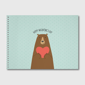 Альбом для рисования с принтом Медведь с сердцем в Кировске, 100% бумага
 | матовая бумага, плотность 200 мг. | 14 февраля | bears | love | love you | валентин | влюбленные | день святого валентина | лав | любовь | медведб | медведи | мишки | подарок девушке | подарок парню