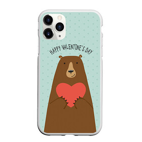 Чехол для iPhone 11 Pro матовый с принтом Медведь с сердцем в Кировске, Силикон |  | 14 февраля | bears | love | love you | валентин | влюбленные | день святого валентина | лав | любовь | медведб | медведи | мишки | подарок девушке | подарок парню