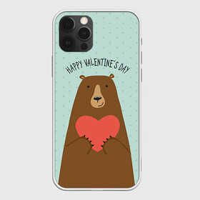 Чехол для iPhone 12 Pro с принтом Медведь с сердцем в Кировске, силикон | область печати: задняя сторона чехла, без боковых панелей | 14 февраля | bears | love | love you | валентин | влюбленные | день святого валентина | лав | любовь | медведб | медведи | мишки | подарок девушке | подарок парню