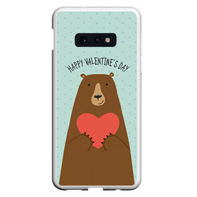 Чехол для Samsung S10E с принтом Медведь с сердцем в Кировске, Силикон | Область печати: задняя сторона чехла, без боковых панелей | 14 февраля | bears | love | love you | валентин | влюбленные | день святого валентина | лав | любовь | медведб | медведи | мишки | подарок девушке | подарок парню