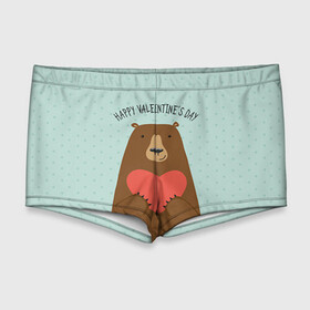 Мужские купальные плавки 3D с принтом Медведь с сердцем в Кировске, Полиэстер 85%, Спандекс 15% |  | 14 февраля | bears | love | love you | валентин | влюбленные | день святого валентина | лав | любовь | медведб | медведи | мишки | подарок девушке | подарок парню