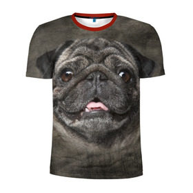 Мужская футболка 3D спортивная с принтом Мопс в Кировске, 100% полиэстер с улучшенными характеристиками | приталенный силуэт, круглая горловина, широкие плечи, сужается к линии бедра | животное | мопс | порода | собака