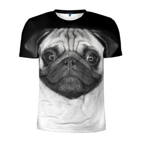 Мужская футболка 3D спортивная с принтом Мопс в Кировске, 100% полиэстер с улучшенными характеристиками | приталенный силуэт, круглая горловина, широкие плечи, сужается к линии бедра | животное | мопс | порода | собака
