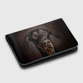 Картхолдер с принтом с принтом Доберман в Кировске, натуральная матовая кожа | размер 7,3 х 10 см; кардхолдер имеет 4 кармана для карт; | доберман | животное | порода | собака
