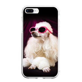 Чехол для iPhone 7Plus/8 Plus матовый с принтом Пудель в очках в Кировске, Силикон | Область печати: задняя сторона чехла, без боковых панелей | Тематика изображения на принте: животное | порода | пудель в очках | собака