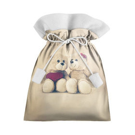 Подарочный 3D мешок с принтом Love teddy bears в Кировске, 100% полиэстер | Размер: 29*39 см | Тематика изображения на принте: 14 февраля | bears | teddy | валентин | день святого валентина | игрушки | медведи | милый | мимими | мишка | мишки | подарки | подарок | подарок девушке | подарок парню | тедди