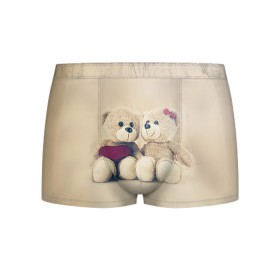 Мужские трусы 3D с принтом Love teddy bears в Кировске, 50% хлопок, 50% полиэстер | классическая посадка, на поясе мягкая тканевая резинка | 14 февраля | bears | teddy | валентин | день святого валентина | игрушки | медведи | милый | мимими | мишка | мишки | подарки | подарок | подарок девушке | подарок парню | тедди