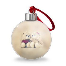 Ёлочный шар с принтом Love teddy bears в Кировске, Пластик | Диаметр: 77 мм | 14 февраля | bears | teddy | валентин | день святого валентина | игрушки | медведи | милый | мимими | мишка | мишки | подарки | подарок | подарок девушке | подарок парню | тедди
