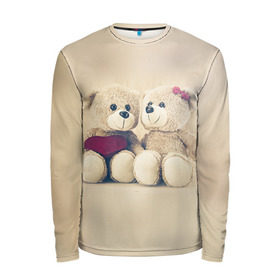Мужской лонгслив 3D с принтом Love teddy bears в Кировске, 100% полиэстер | длинные рукава, круглый вырез горловины, полуприлегающий силуэт | 14 февраля | bears | teddy | валентин | день святого валентина | игрушки | медведи | милый | мимими | мишка | мишки | подарки | подарок | подарок девушке | подарок парню | тедди