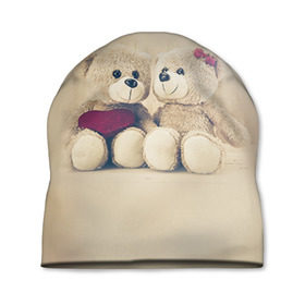 Шапка 3D с принтом Love teddy bears в Кировске, 100% полиэстер | универсальный размер, печать по всей поверхности изделия | 14 февраля | bears | teddy | валентин | день святого валентина | игрушки | медведи | милый | мимими | мишка | мишки | подарки | подарок | подарок девушке | подарок парню | тедди