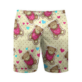 Мужские шорты 3D спортивные с принтом Мишки в Кировске,  |  | 14 февраля | bears | teddy | валентин | день святого валентина | игрушки | медведи | милый | мимими | мишка | мишки | подарки | подарок | подарок девушке | подарок парню | тедди