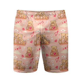 Мужские шорты 3D спортивные с принтом Love Teddies в Кировске,  |  | 14 февраля | bears | teddy | валентин | день святого валентина | игрушки | медведи | милый | мимими | мишка | мишки | подарки | подарок | подарок девушке | подарок парню | тедди