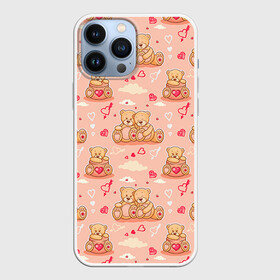 Чехол для iPhone 13 Pro Max с принтом Love Teddies в Кировске,  |  | 14 февраля | bears | teddy | валентин | день святого валентина | игрушки | медведи | милый | мимими | мишка | мишки | подарки | подарок | подарок девушке | подарок парню | тедди