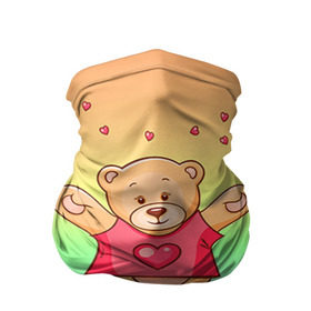 Бандана-труба 3D с принтом Funny Bear в Кировске, 100% полиэстер, ткань с особыми свойствами — Activecool | плотность 150‒180 г/м2; хорошо тянется, но сохраняет форму | 14 февраля | bears | teddy | валентин | день святого валентина | игрушки | медведи | милый | мимими | мишка | мишки | подарки | подарок | подарок девушке | подарок парню | тедди