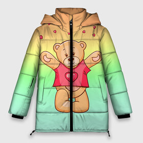 Женская зимняя куртка 3D с принтом Funny Bear в Кировске, верх — 100% полиэстер; подкладка — 100% полиэстер; утеплитель — 100% полиэстер | длина ниже бедра, силуэт Оверсайз. Есть воротник-стойка, отстегивающийся капюшон и ветрозащитная планка. 

Боковые карманы с листочкой на кнопках и внутренний карман на молнии | 14 февраля | bears | teddy | валентин | день святого валентина | игрушки | медведи | милый | мимими | мишка | мишки | подарки | подарок | подарок девушке | подарок парню | тедди