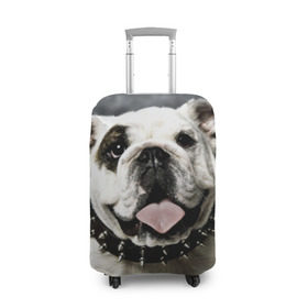 Чехол для чемодана 3D с принтом Английский бульдог в Кировске, 86% полиэфир, 14% спандекс | двустороннее нанесение принта, прорези для ручек и колес | животное | порода | собака | французский бульдог