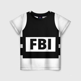 Детская футболка 3D с принтом Бронежилет ФБР (FBI) в Кировске, 100% гипоаллергенный полиэфир | прямой крой, круглый вырез горловины, длина до линии бедер, чуть спущенное плечо, ткань немного тянется | fbi | бронежилет фбр (fbi)фбр | спецслужбы | федеральное бюро расследований