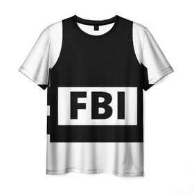 Мужская футболка 3D с принтом Бронежилет ФБР (FBI) в Кировске, 100% полиэфир | прямой крой, круглый вырез горловины, длина до линии бедер | fbi | бронежилет фбр (fbi)фбр | спецслужбы | федеральное бюро расследований
