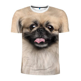 Мужская футболка 3D спортивная с принтом Пекинес в Кировске, 100% полиэстер с улучшенными характеристиками | приталенный силуэт, круглая горловина, широкие плечи, сужается к линии бедра | животное | пекинес | порода | собака