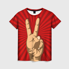 Женская футболка 3D с принтом Всё Peace DATA в Кировске, 100% полиэфир ( синтетическое хлопкоподобное полотно) | прямой крой, круглый вырез горловины, длина до линии бедер | good | ok | жест | настроение | окей | отлично | рука | хорошо