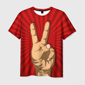 Мужская футболка 3D с принтом Всё Peace DATA в Кировске, 100% полиэфир | прямой крой, круглый вырез горловины, длина до линии бедер | good | ok | жест | настроение | окей | отлично | рука | хорошо