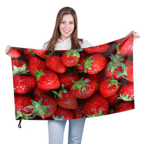 Флаг 3D с принтом Клубничная в Кировске, 100% полиэстер | плотность ткани — 95 г/м2, размер — 67 х 109 см. Принт наносится с одной стороны | strawberry | vegan | vegetarian | веган | вегетарианство | йога | клубника | фитнес