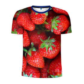 Мужская футболка 3D спортивная с принтом Клубничная в Кировске, 100% полиэстер с улучшенными характеристиками | приталенный силуэт, круглая горловина, широкие плечи, сужается к линии бедра | Тематика изображения на принте: strawberry | vegan | vegetarian | веган | вегетарианство | йога | клубника | фитнес