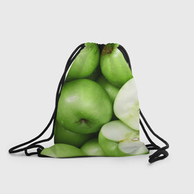 Рюкзак-мешок 3D с принтом Яблочная в Кировске, 100% полиэстер | плотность ткани — 200 г/м2, размер — 35 х 45 см; лямки — толстые шнурки, застежка на шнуровке, без карманов и подкладки | вегетарианство | яблоко