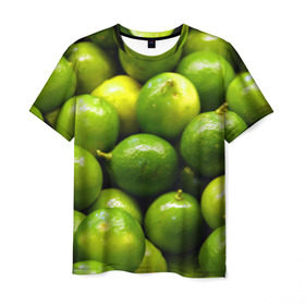 Мужская футболка 3D с принтом Лаймовая в Кировске, 100% полиэфир | прямой крой, круглый вырез горловины, длина до линии бедер | vegan | vegetarian | будизм | веган | вегетарианство | йога | лайм | сыроедение | фитнес