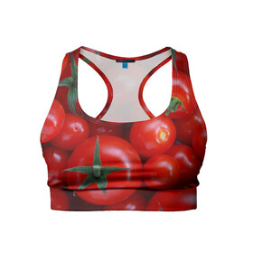 Женский спортивный топ 3D с принтом Томатная в Кировске, 82% полиэстер, 18% спандекс Ткань безопасна для здоровья, позволяет коже дышать, не мнется и не растягивается |  | tomato | vegan | vegetarian | будизм | веган | вегетарианство | йога | помидор | сыроедение | томат | фитнес | ягода