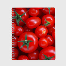 Тетрадь с принтом Томатная в Кировске, 100% бумага | 48 листов, плотность листов — 60 г/м2, плотность картонной обложки — 250 г/м2. Листы скреплены сбоку удобной пружинной спиралью. Уголки страниц и обложки скругленные. Цвет линий — светло-серый
 | tomato | vegan | vegetarian | будизм | веган | вегетарианство | йога | помидор | сыроедение | томат | фитнес | ягода