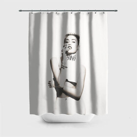 Штора 3D для ванной с принтом Miley в Кировске, 100% полиэстер | плотность материала — 100 г/м2. Стандартный размер — 146 см х 180 см. По верхнему краю — пластиковые люверсы для креплений. В комплекте 10 пластиковых колец | cyrus | miley | майли | музыка | сайрус