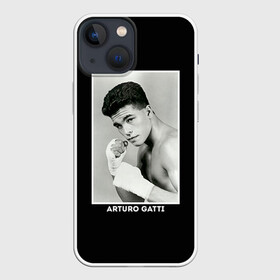 Чехол для iPhone 13 mini с принтом Артуро Гатти чб в Кировске,  |  | boxing | артур гатти | артуро | артуро гатти | бокс | боксер | гатти | спорт
