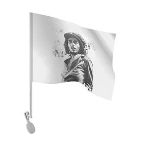 Флаг для автомобиля с принтом Боб Марли 1 в Кировске, 100% полиэстер | Размер: 30*21 см | bob marley | боб марли | музыка | регги